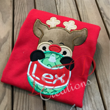 Reindeer Peeper Shirt, Boy or Girl Reindeer Shirt - DMDCreations