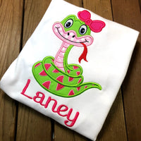 Cute Snake with a Bow shirt, Girl Snake Shirt, - DMDCreations