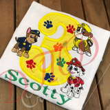 Paw Patrol Birthday Shirt, Rubble, Marshall and Chase Shirt - DMDCreations