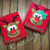 Girl or Boy Reindeer shirt , Rudolph Reindeer Shirt - DMDCreations