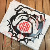 Vinyl Bulldog with Initials , Georgia Bulldog Inspired Shirt - DMDCreations