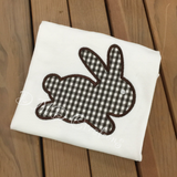 Boy or Girl Bunny Outline Applique shirt, Gingham Bunny shirt - DMDCreations