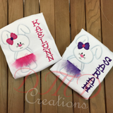 Bunny with Tutu shirt, Bunny with Tutu Applique shirt - DMDCreations