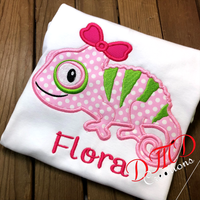 Chameleon with a bow shirt, Cute Girl Chameleon Shirt - DMDCreations