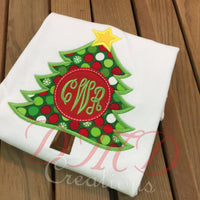 Monogram Christmas Tree Shirt,  Christmas Tree with Monogram Shirt - DMDCreations