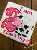 Cow Birthday Shirt, Moo I'm Two shirt, Cow Custom Birthday Shirt - DMDCreations