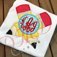 Monogram Pencil Shirt, School Theme shirt, First Day of School shirt - DMDCreations