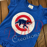 Cubs Inspired Shirt, Cubs Baseball Applique Shirt, - DMDCreations