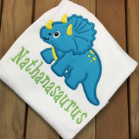 Triceratops Birthday Shirt, Dinosaur Birthday Shirt - DMDCreations