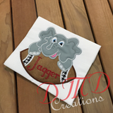 Elephant with Football Shirt, Elephant Applique Shirt, - DMDCreations