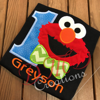 Elmo with Bowtie Birthday Shirt, Elmo birthday Shirt Elmo shirt - DMDCreations