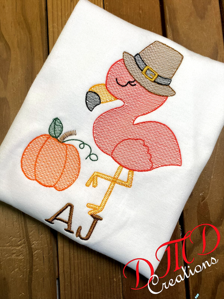 Flamingo Thanksgiving Shirt, Flamingo Themed Shirt - DMDCreations