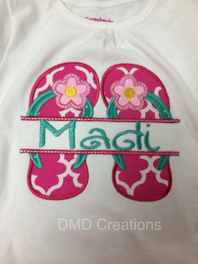 Flip Flop Split Shirt, Flip Flop Monogram Shirt , Flip Flop Split with name shirt - DMDCreations