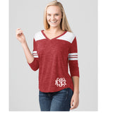 Monogram Heathered Jersey, Football Jersey Style shirt - DMDCreations