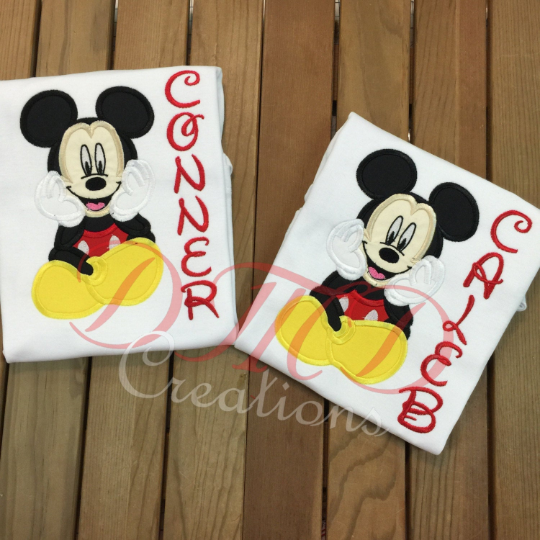 Mickey Mouse Sitting Shirt, Minnie Mouse Sitting Shirt - DMDCreations