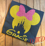 Minnie Mouse Head Shirt, Minnie Mouse with Castle shirt - DMDCreations