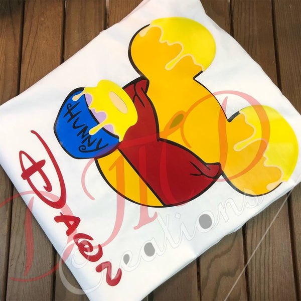 Pooh shirt , Mouse head Pooh themed shirt - DMDCreations