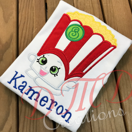 Shopkins Popcorn Birthday Shirt, Popcorn birthday Shirt - DMDCreations