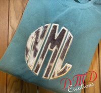 Monogrammed Cow Print Sweatshirts, Fuzzy Cow Print Monogram shirt - DMDCreations