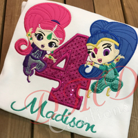 Shimmer and Shine Birthday Shirt, Genies Birthday Shirt - DMDCreations