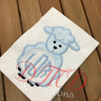 Fuzzy Lamb with Monogram Shirt, Baby lamb with Monogram - DMDCreations