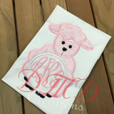 Fuzzy Lamb with Monogram Shirt, Baby lamb with Monogram - DMDCreations