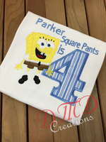 Sponge Bob Square Pants Birthday Shirt, - DMDCreations