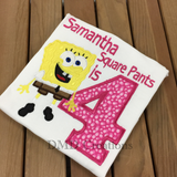 Sponge Bob Square Pants Birthday Shirt, - DMDCreations