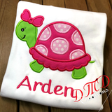 Turtle with a bow shirt, Cute Girl Turtle Shirt - DMDCreations