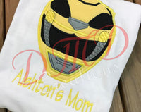 Power Ranger birthday Shirt, Yellow Power Ranger Birthday Shirt - DMDCreations